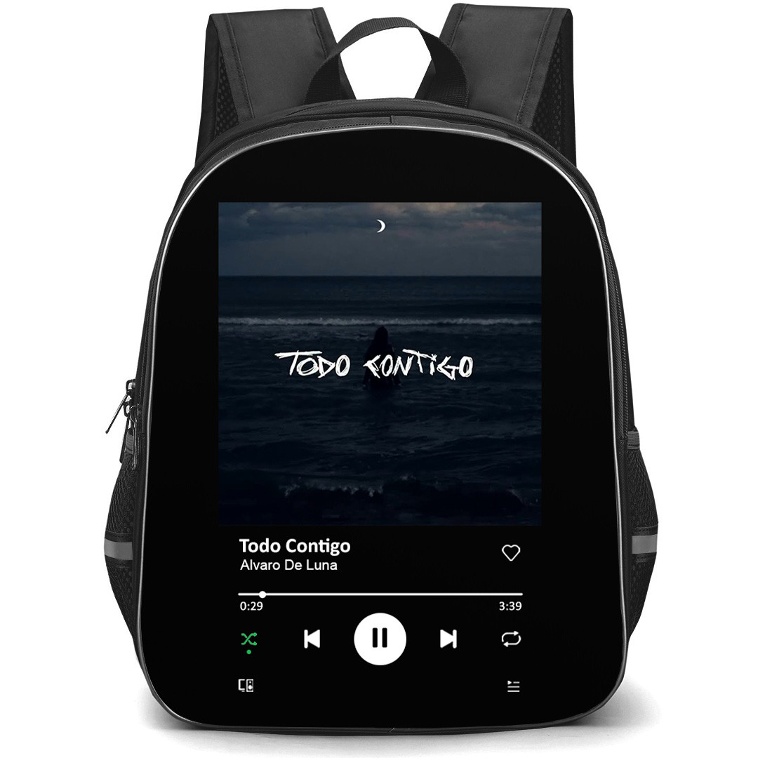 Alvaro De Luna Backpack School Bag StudentPack - Alvaro De Luna Todo Contigo Song Spotify Library Poster