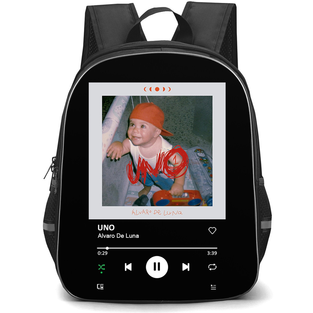 Alvaro De Luna Backpack School Bag StudentPack - Alvaro De Luna UNO Album Spotify Library Poster