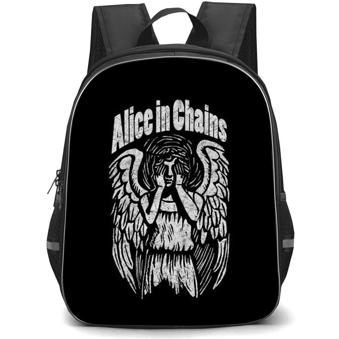 Alice in Chains Backpack School Bag StudentPack - Angel Statue Series Poster In Black Background