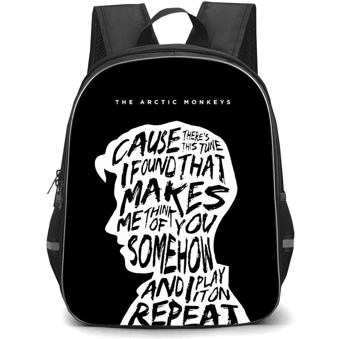 Arctic Monkeys Backpack StudentPack - Arctic Monkeys Lyric Word Art On Head Black Background