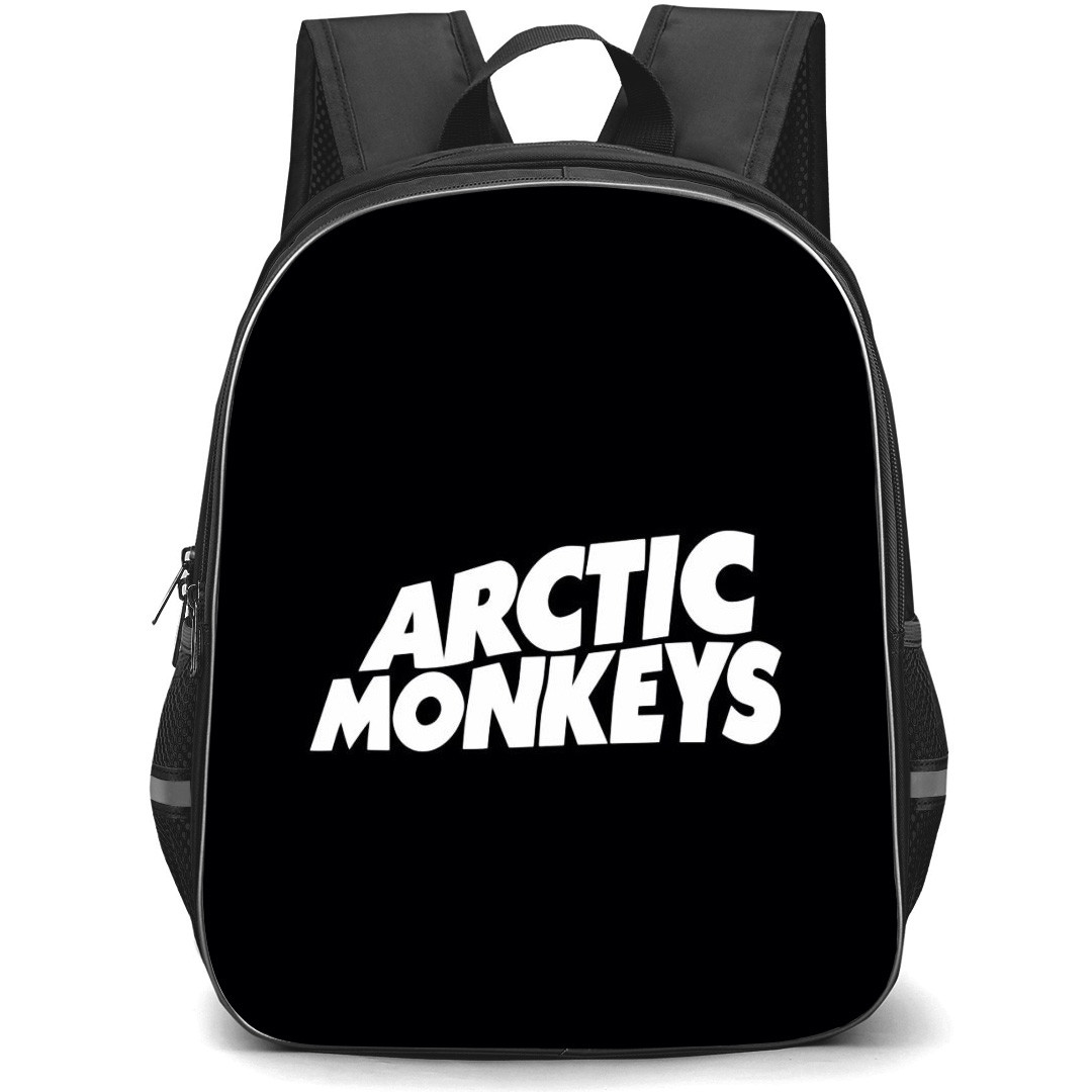 Arctic Monkeys Backpack StudentPack - Arctic Monkeys Logo On Black Background