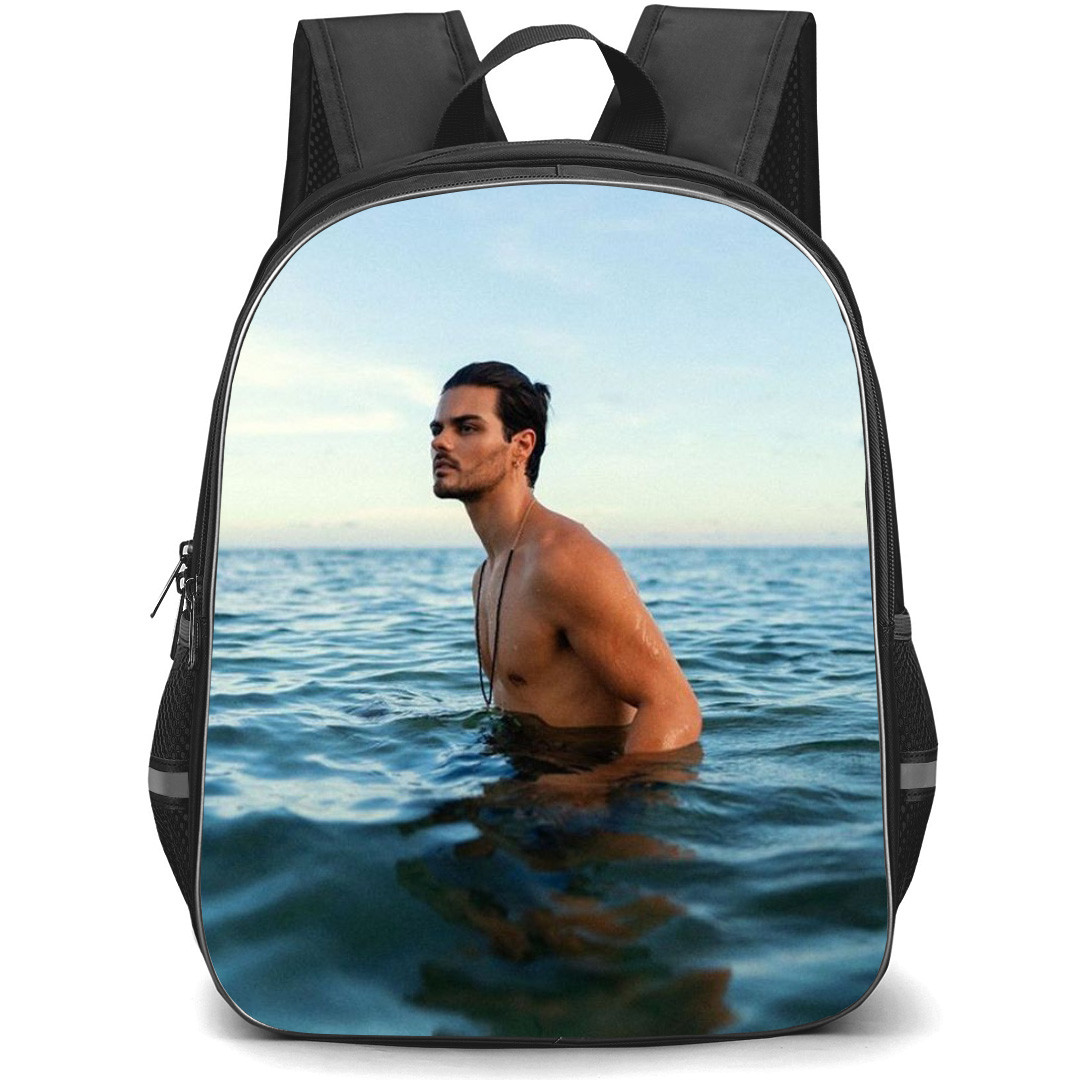 Abraham Mateo Backpack School Bag StudentPack - Abraham Mateo Side Portrait Sea Background