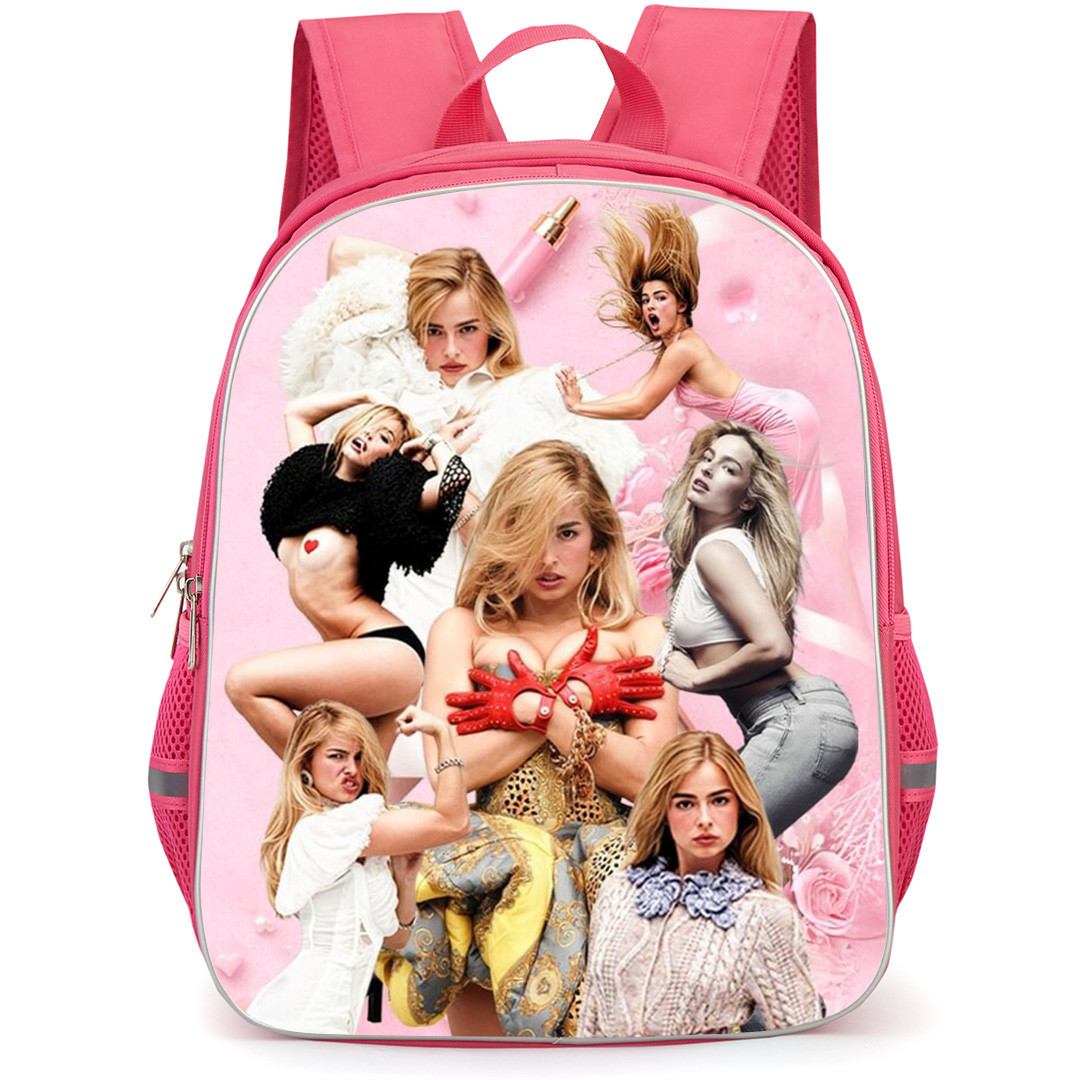 Addison Rae Backpack School Bag StudentPack - Addison Rae Collage Pink Background