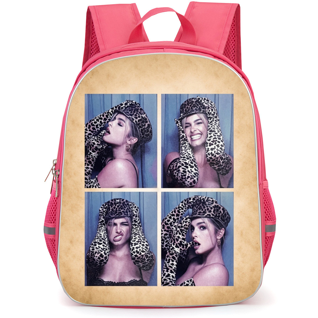 Addison Rae Backpack School Bag StudentPack - Addison Rae Wearing Leopard Print Collage