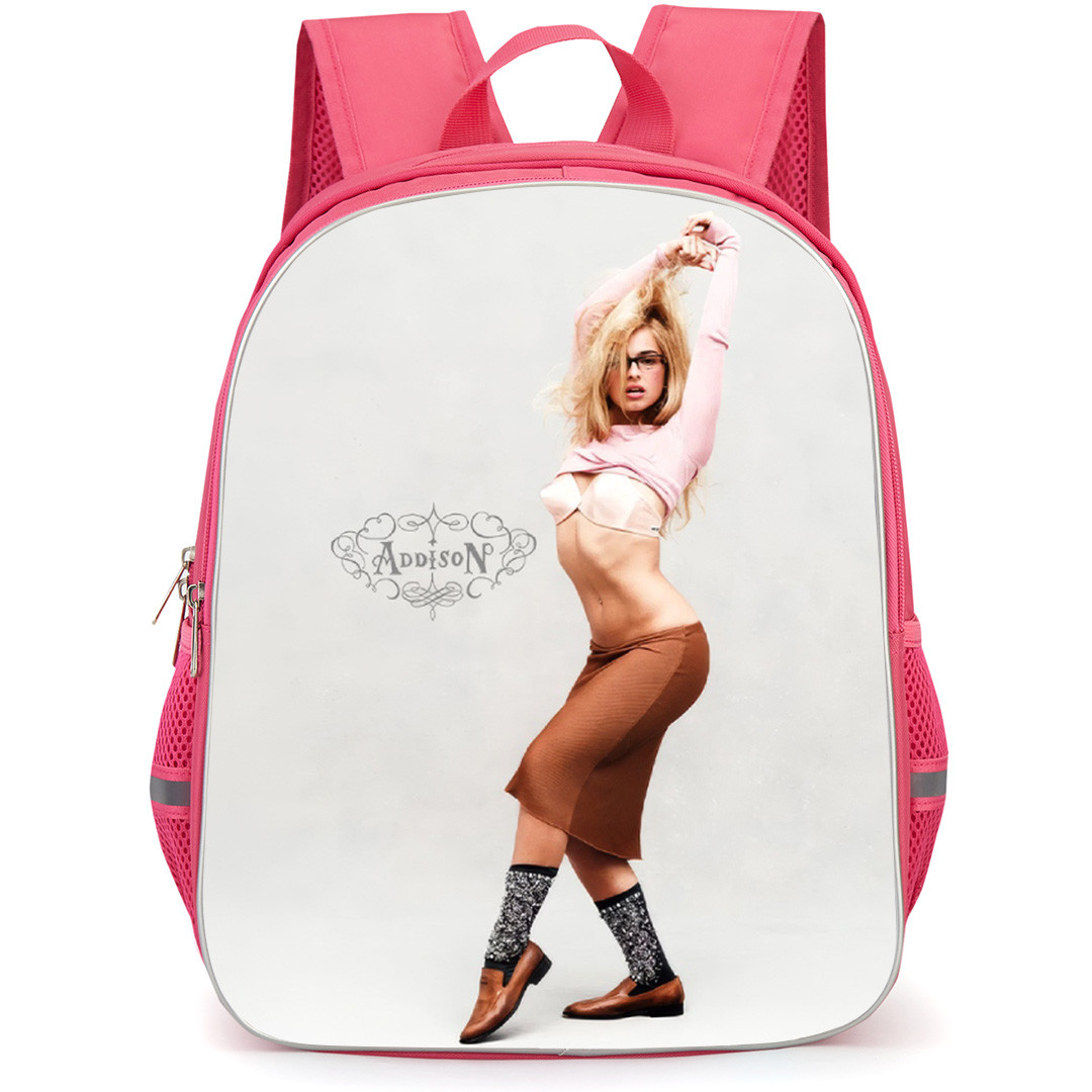 Addison Rae Backpack School Bag StudentPack - Addison Rae Stretching Arms Pose W Magazine