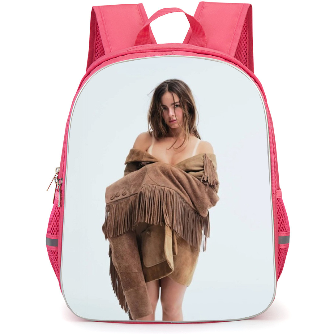Addison Rae Backpack School Bag StudentPack - Addison Rae Wearing Brown Jacket White Background