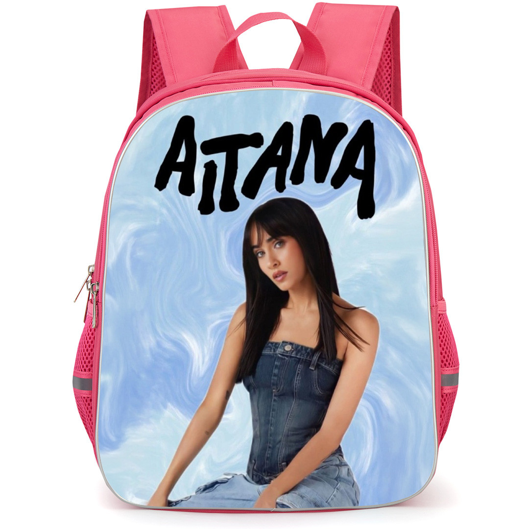 Aitana Backpack School Bag StudentPack - Aitana Portrait Blue Pattern Art Background