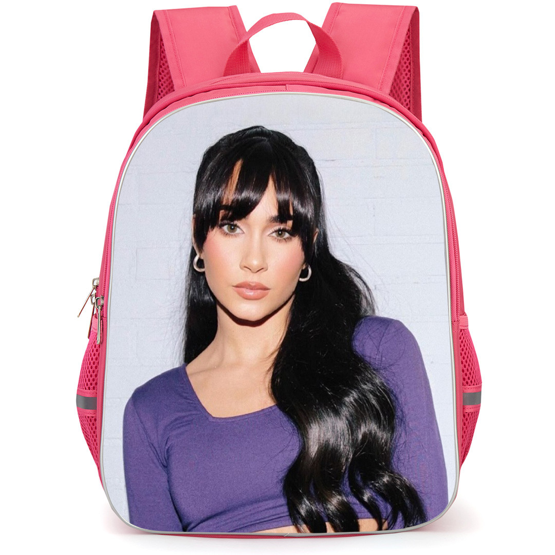 Aitana Backpack School Bag StudentPack - Aitana Wearing Purple Crop Top White Background