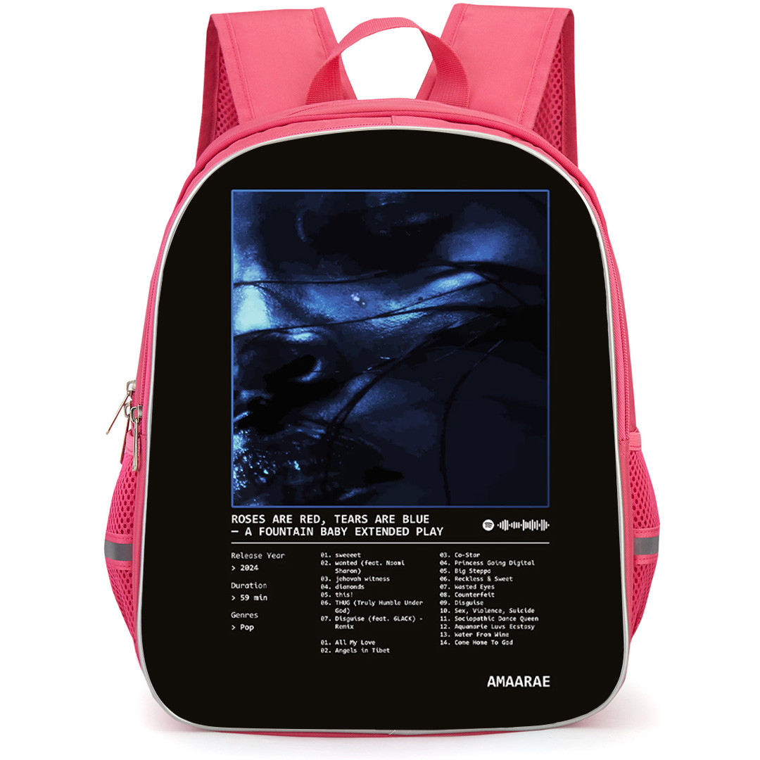 Amaarae Backpack School Bag StudentPack - Amaarae Roses Are Red Tears Are Blue Album Art Poster