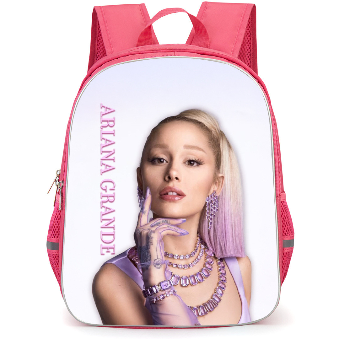 Ariana Grande Backpack StudentPack - Ariana Grande Swarovski Poster Blue White Background