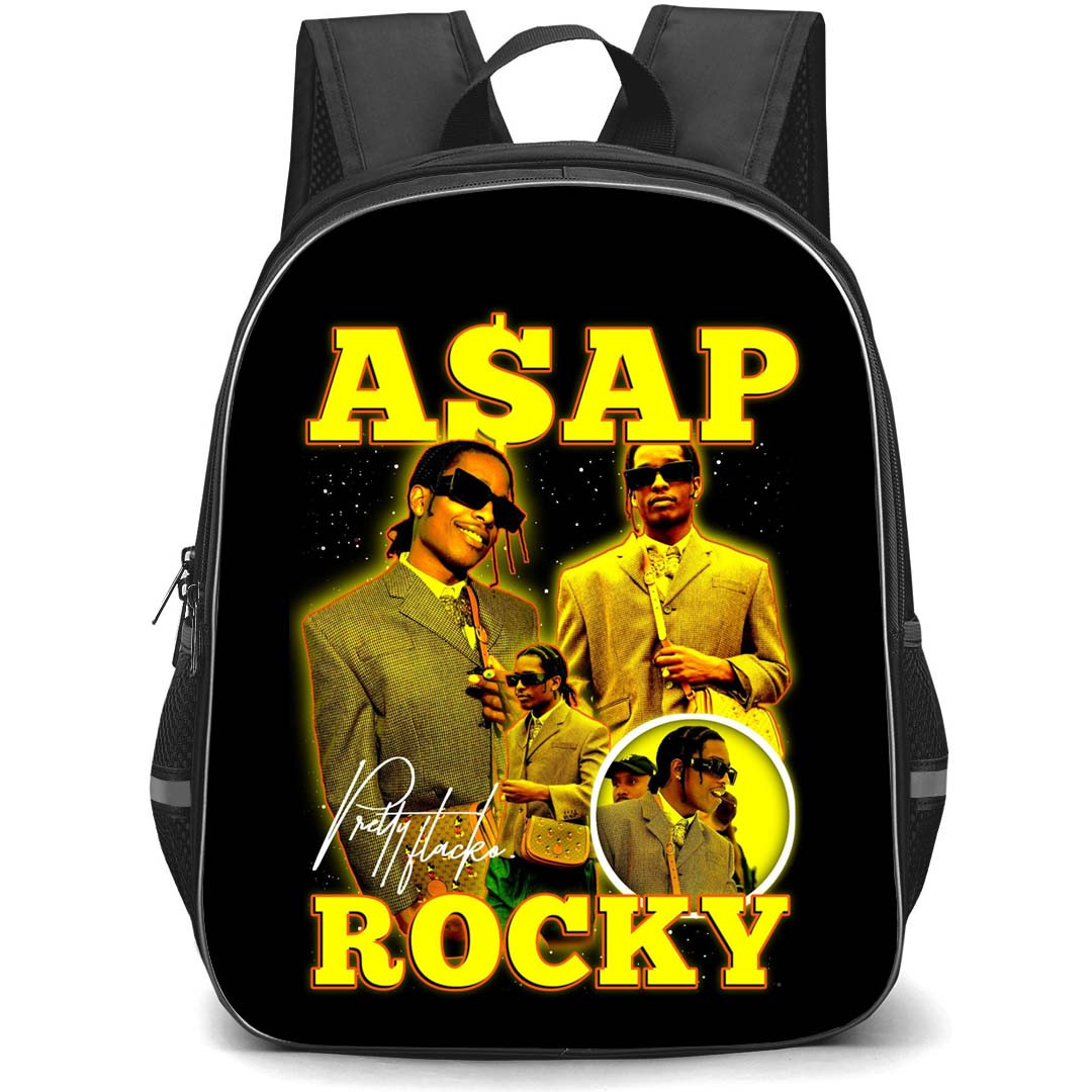 Asap Rocky Backpack StudentPack - Asap Rocky Portrait On Black Background