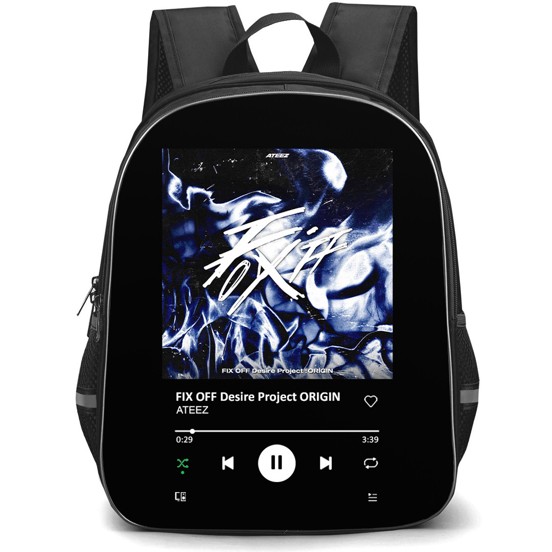 ATEEZ Backpack School Bag StudentPack - ATEEZ FIX OFF Desire Project ORIGIN Album Cover Spotify Library Poster