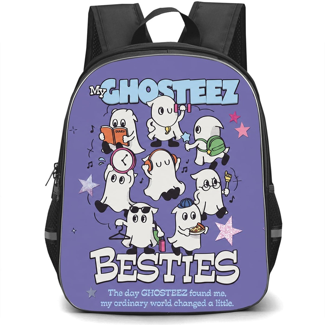 ATEEZ Backpack School Bag StudentPack - ATEEZ Ghosteez Adorable Ghost Besties Illustration Poster
