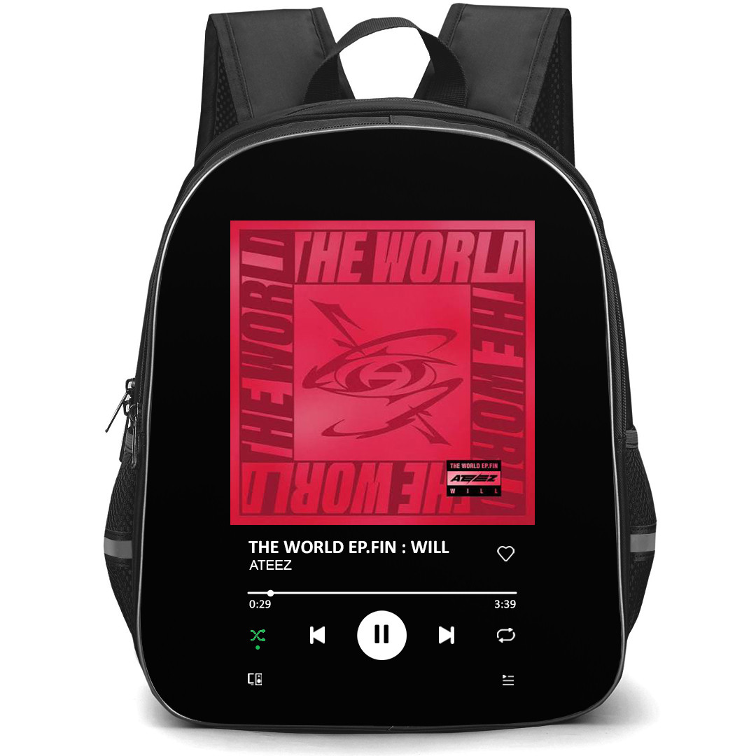 ATEEZ Backpack School Bag StudentPack - ATEEZ THE WORLD EP FIN WILL Album Cover Spotify Library Poster