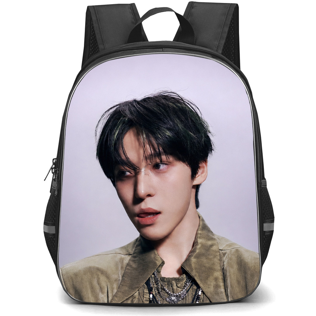 ATEEZ Yunho Backpack School Bag StudentPack - Yunho Elegant Olive Green Outfit Portrait Poster
