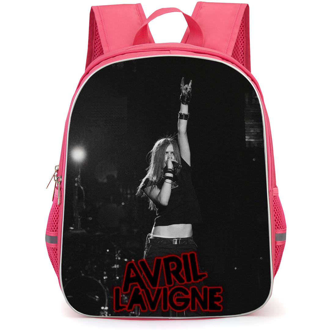 Avril Lavigne Backpack School Bag StudentPack - Avril Lavigne Greyscale Rock and Roll Pose