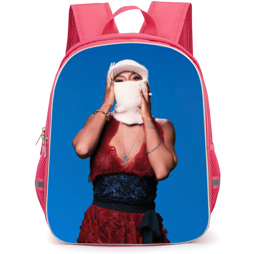 Aya Nakamura Backpack School Bag StudentPack - Aya Nakamura DNK Portrait Blue Background