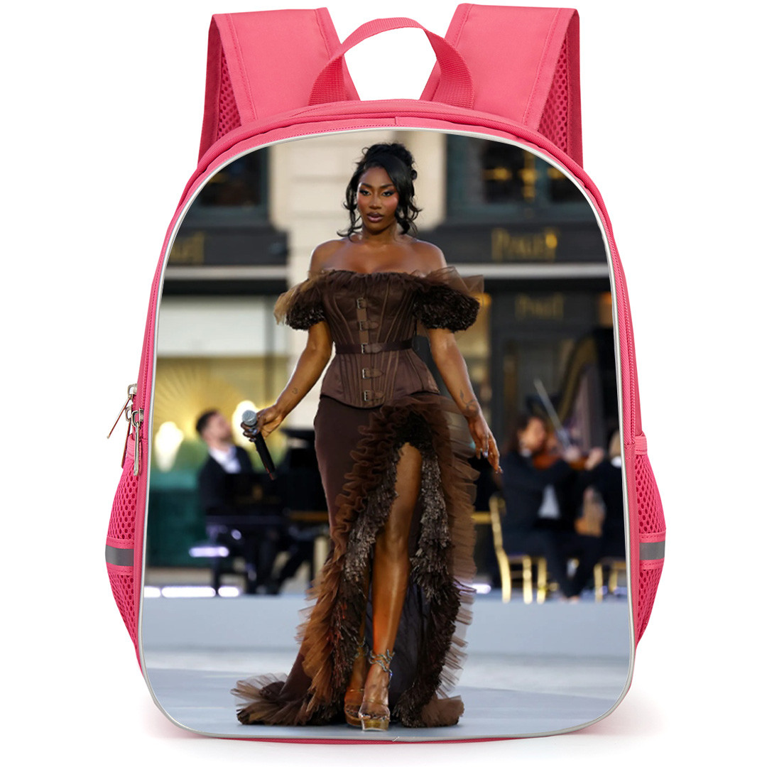 Aya Nakamura Backpack School Bag StudentPack - Aya Nakamura Portrait Wearing Brown Dress