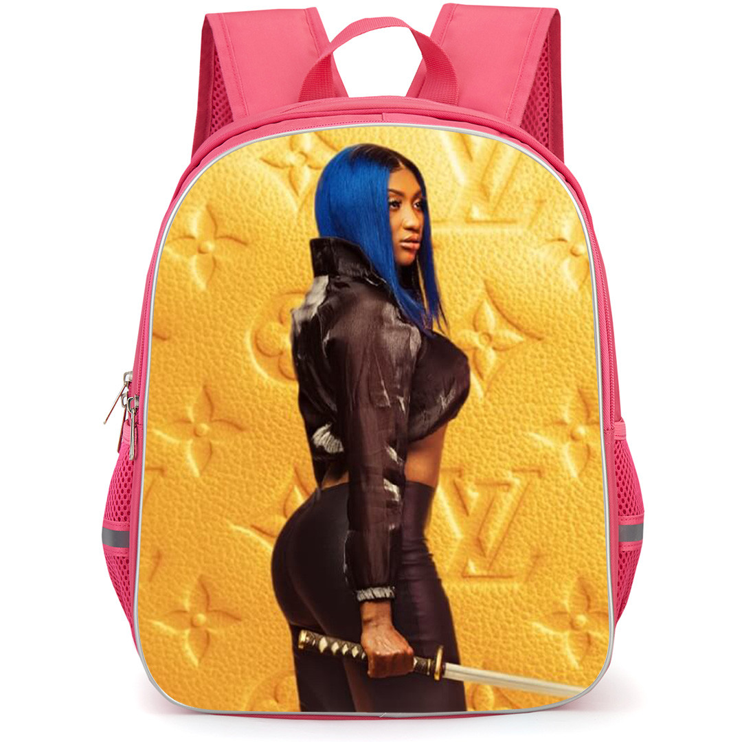 Aya Nakamura Backpack School Bag StudentPack - Aya Nakamura Side Portrait Holding Katana