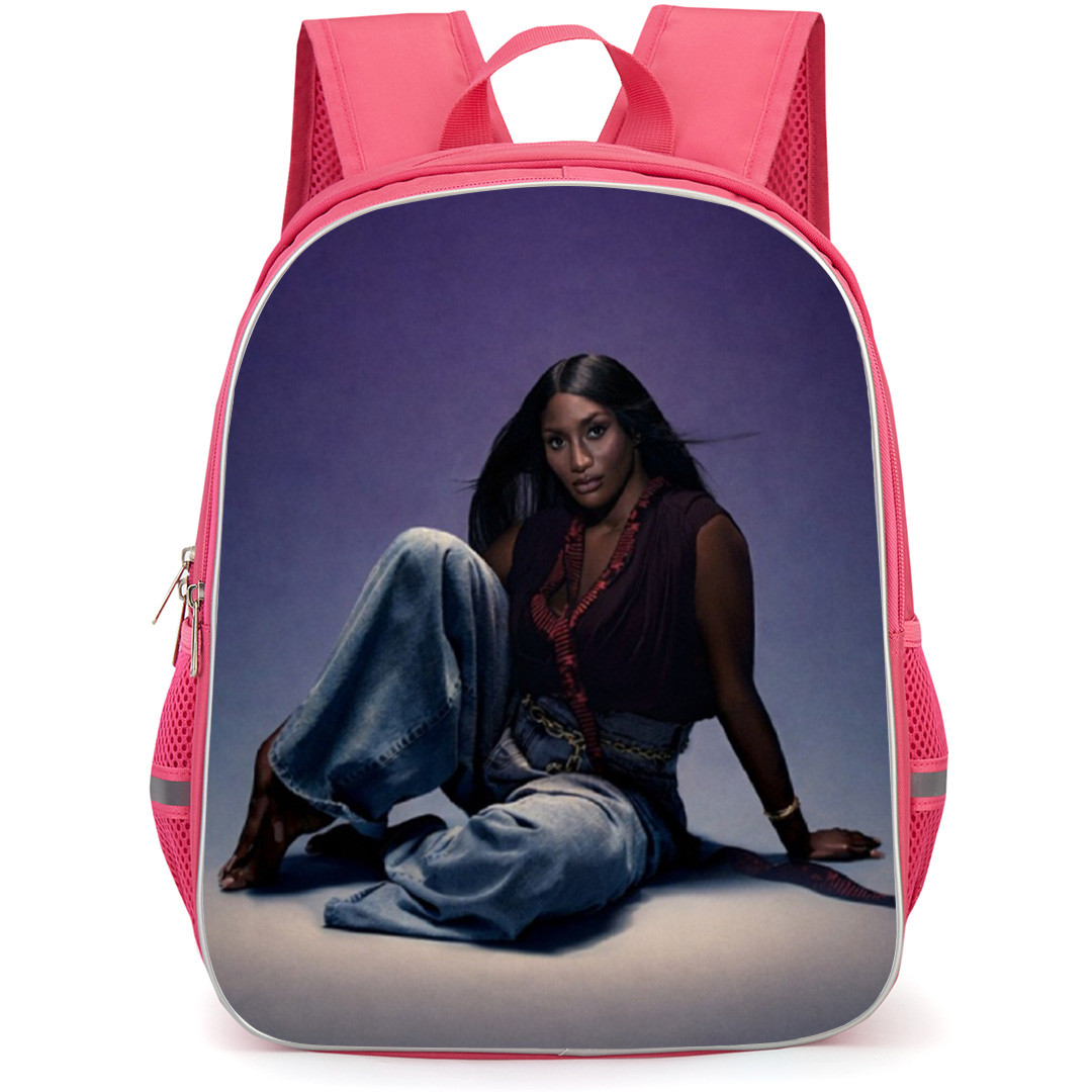 Aya Nakamura Backpack School Bag StudentPack - Aya Nakamura Sitting Purple Background