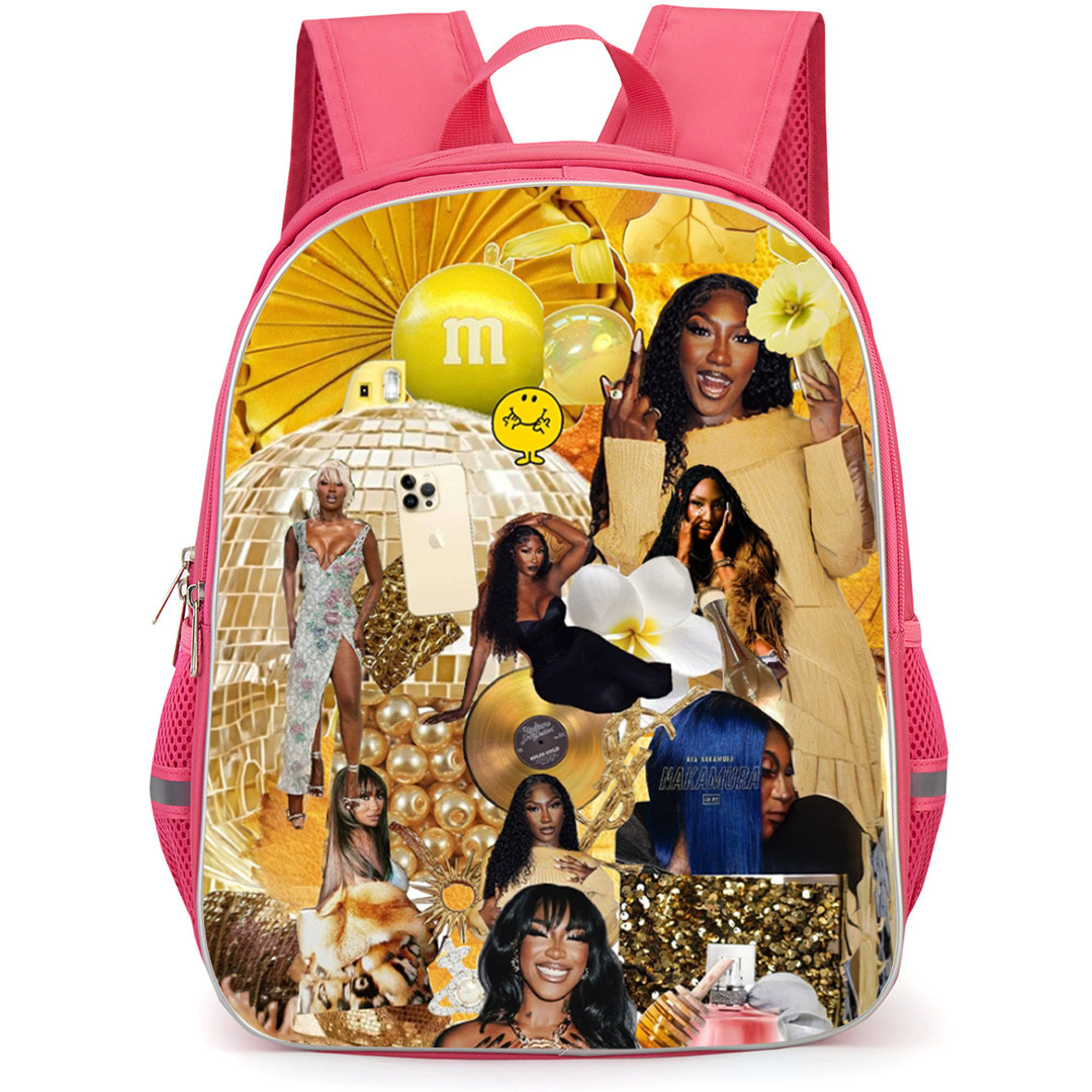 Aya Nakamura Backpack School Bag StudentPack - Aya Nakamura Yellow Collage
