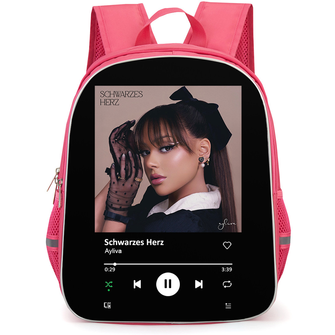 Ayliva Backpack School Bag StudentPack - Ayliva Schwarzes Herz Album Spotify Library Poster