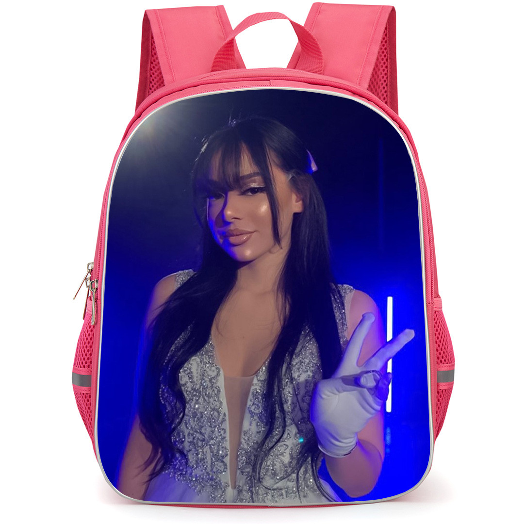 Ayliva Backpack School Bag StudentPack - Ayliva Victory Hand Gesture Blue Neon Lights Background