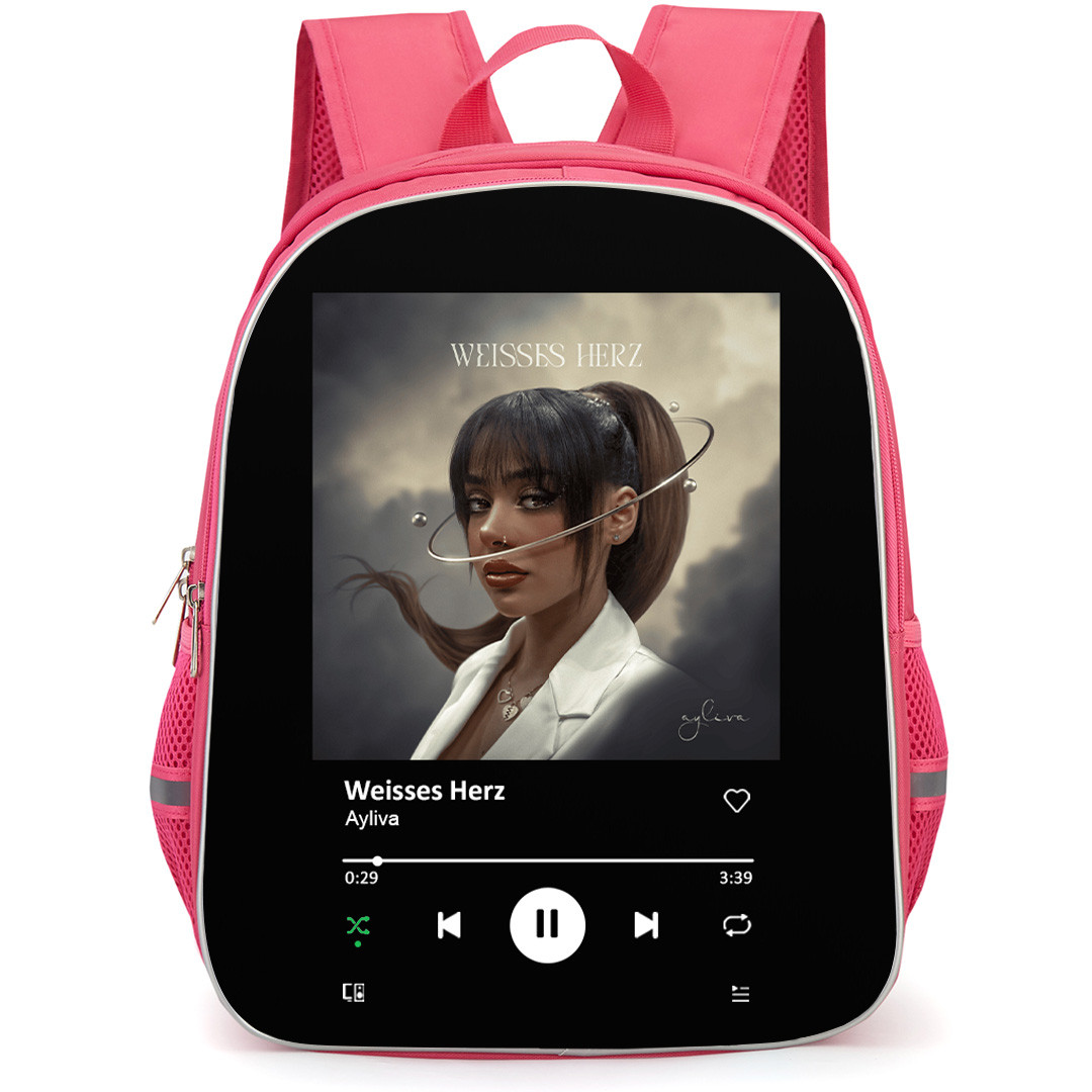 Ayliva Backpack School Bag StudentPack - Ayliva Weisses Herz Album Spotify Library Poster