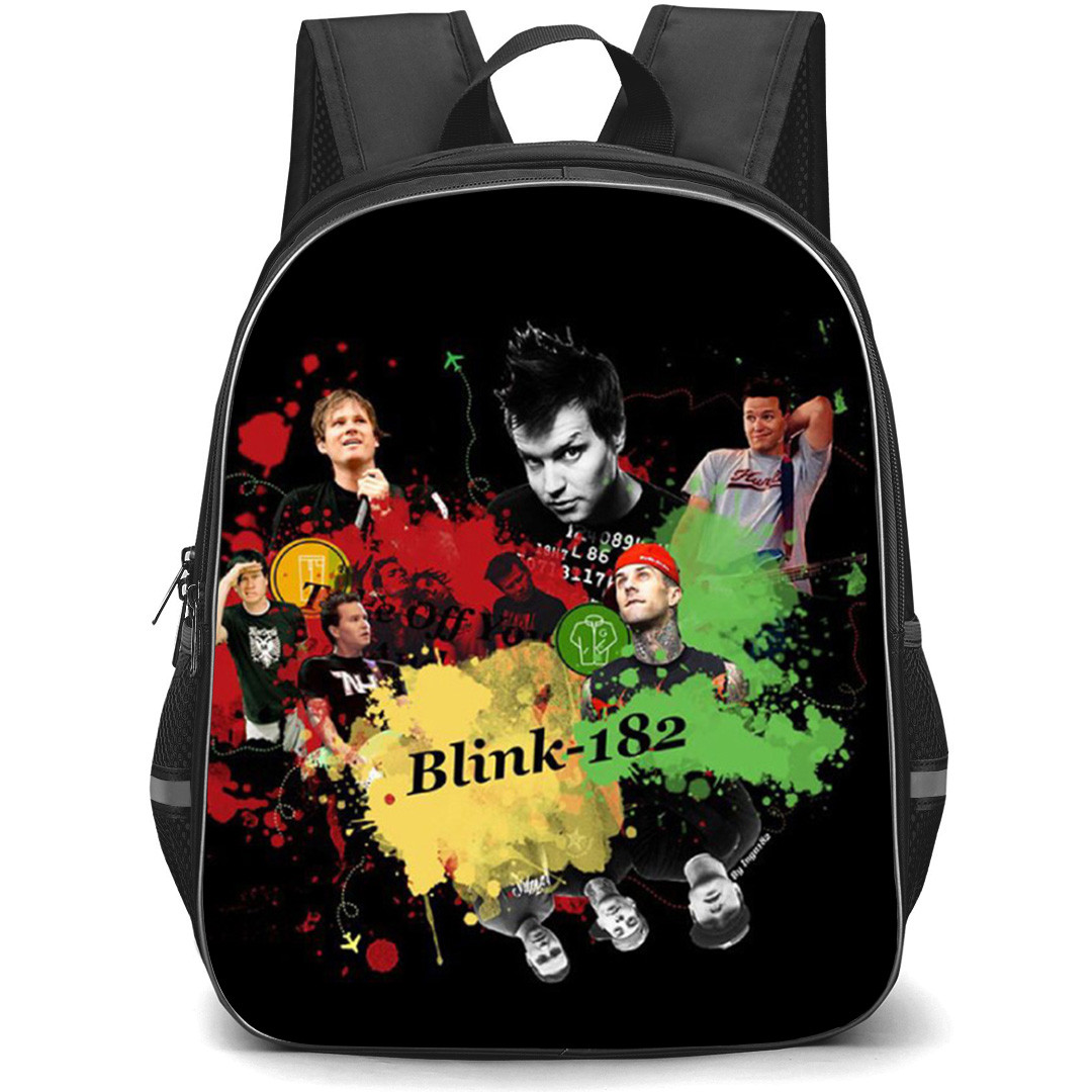Blink-182 Backpack School Bag StudentPack - Paint Splash Portrait Band Poster