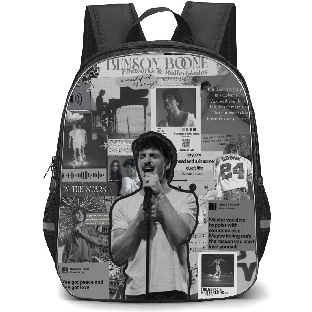 Benson Boone Backpack School Bag StudentPack - Benson Boone Collage Albums Background
