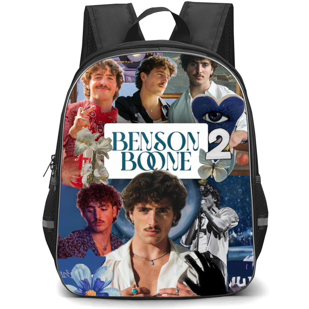 Benson Boone Backpack School Bag StudentPack - Benson Boone Collage Blue Background