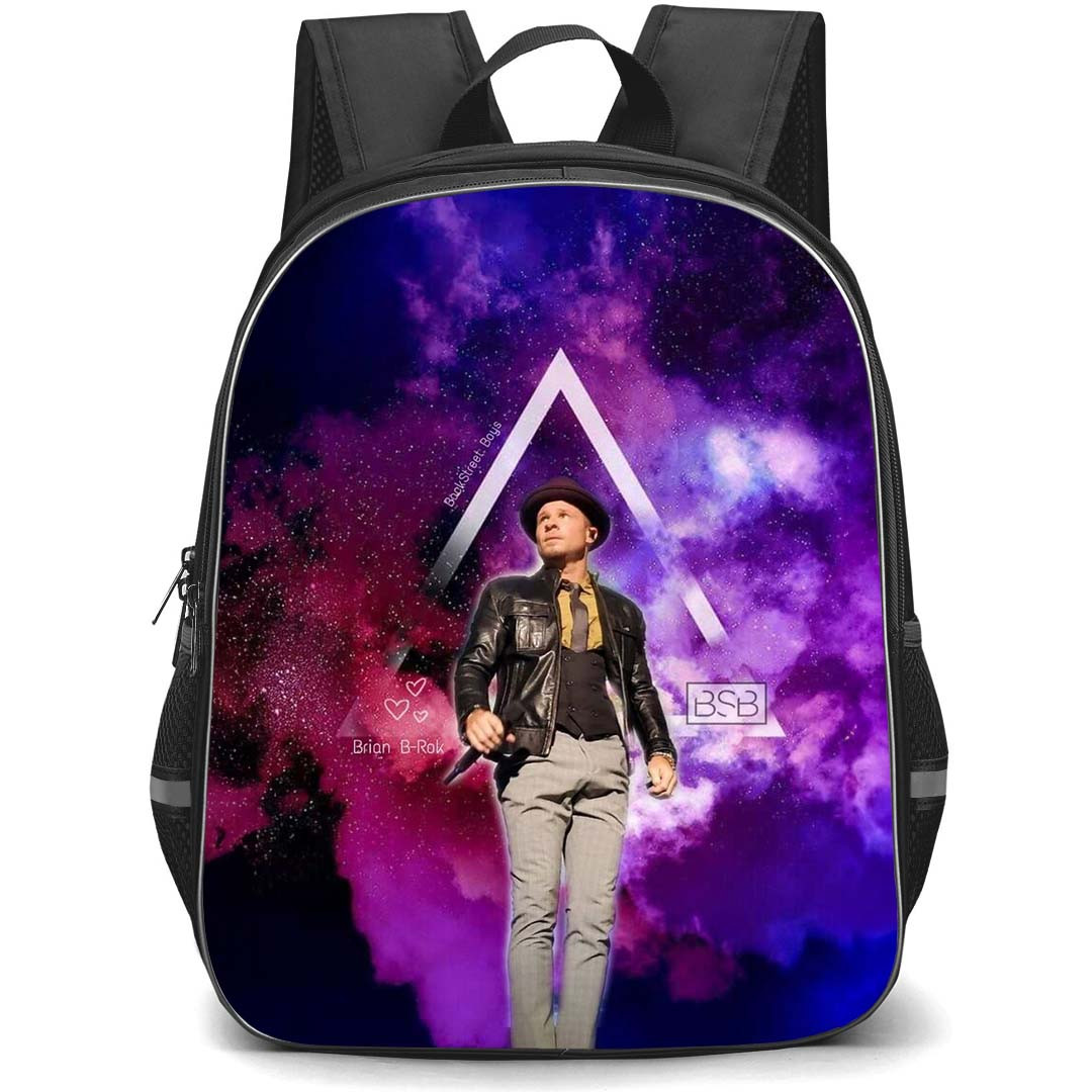 Backstreet Boys Brian Littrell Backpack StudentPack - Brian Littrell Performing On Galaxy Background
