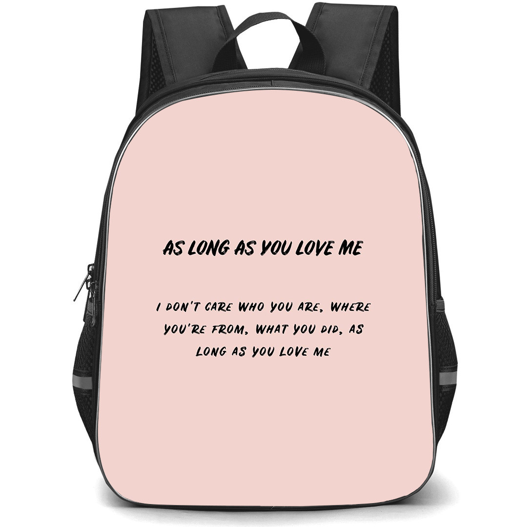 Backstreet Boys Backpack StudentPack - Backstreet Boys Lyrics As Long As On Pink Background