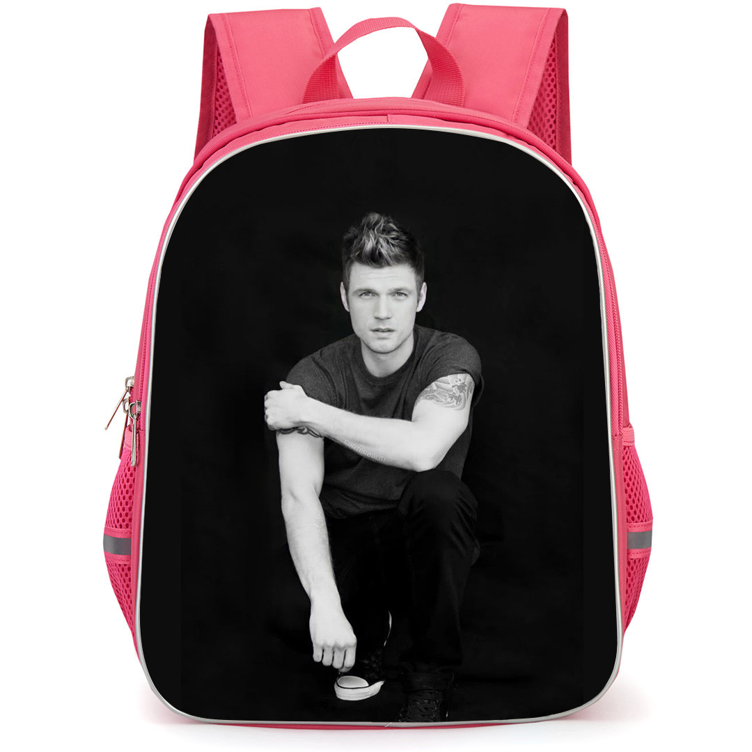 Backstreet Boys Nick Carter Backpack StudentPack - Nick Carter Sitting Grayscale Picture