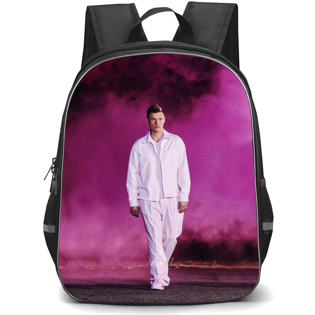 Backstreet Boys Nick Carter Backpack StudentPack - Nick Carter Wears White Outfit On Purple Smoke