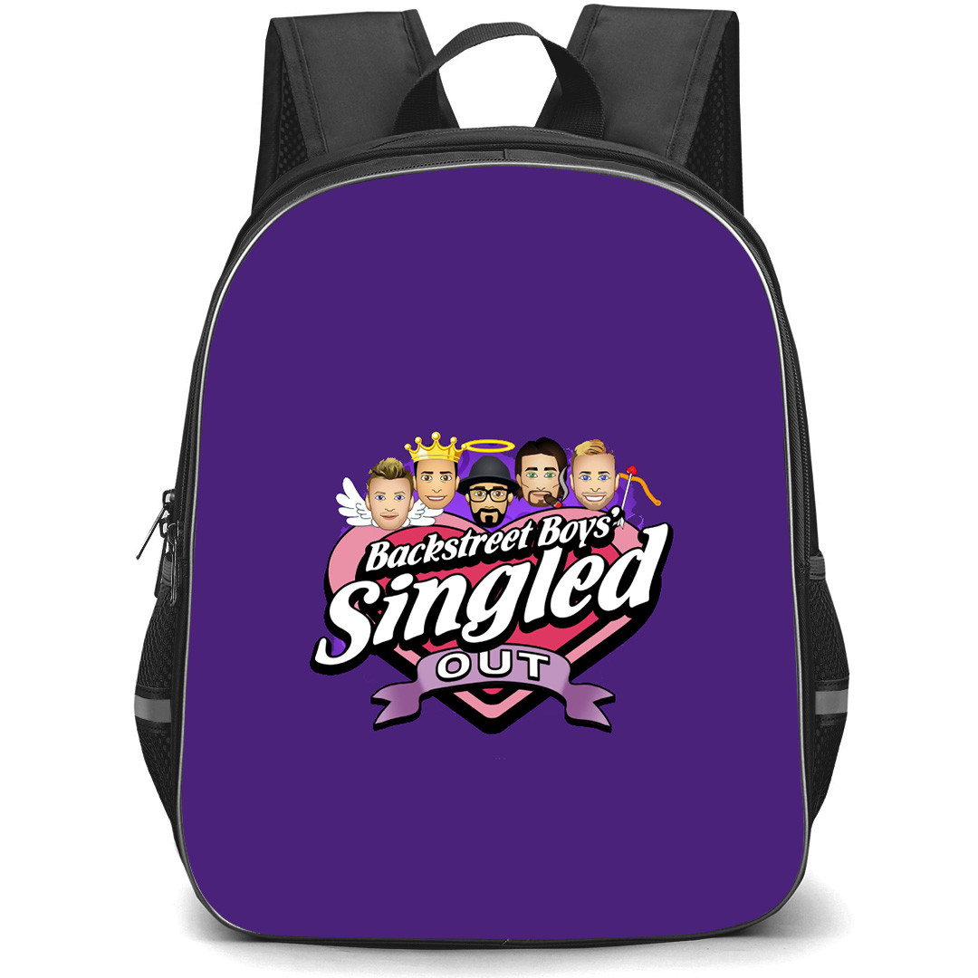 Backstreet Boys Backpack StudentPack - Backstreet Boys The Singled Out Gameshow Logo On Purple Background