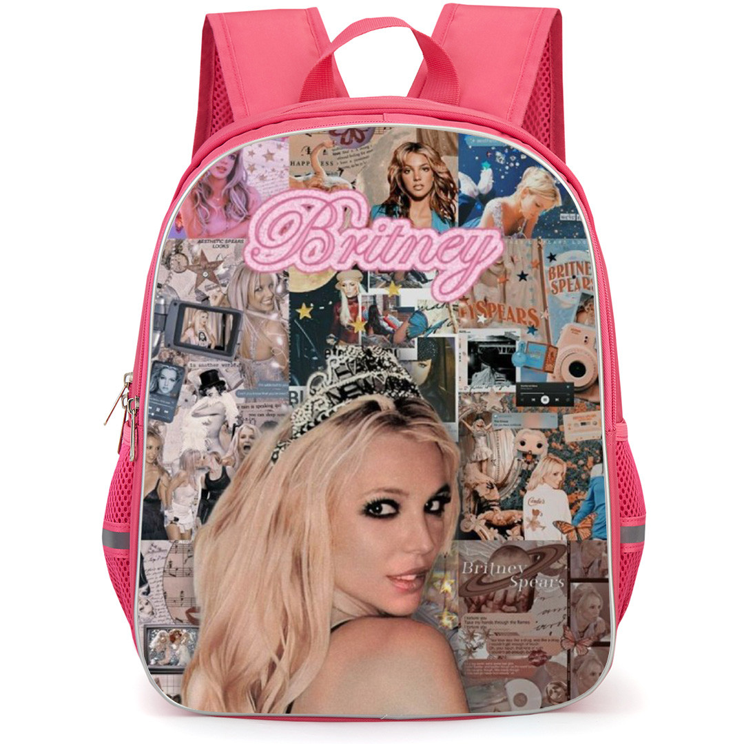 Britney Spears Backpack School Bag StudentPack - Smiling Portrait Poster Collage Background