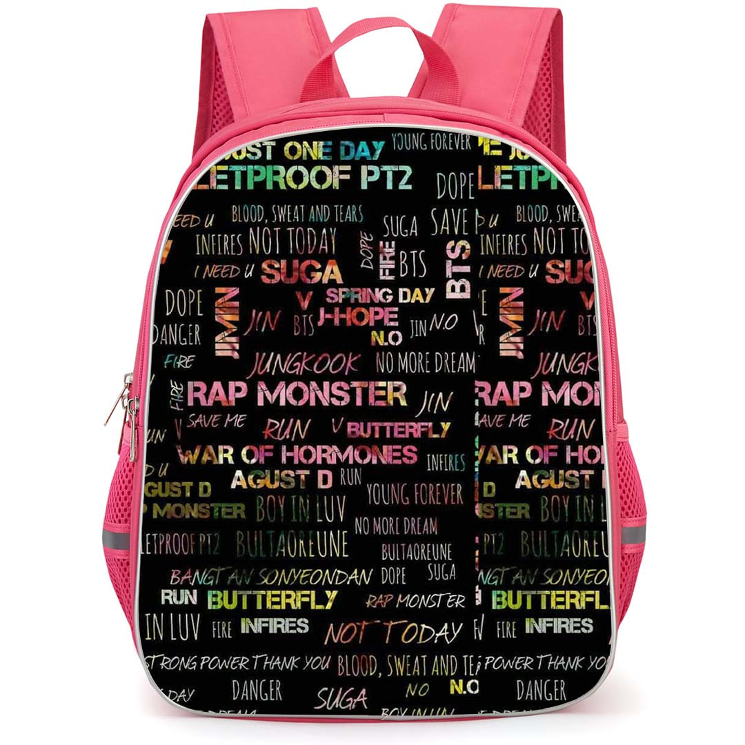 BTS Backpack StudentPack - BTS Army Lyrics On Black Background