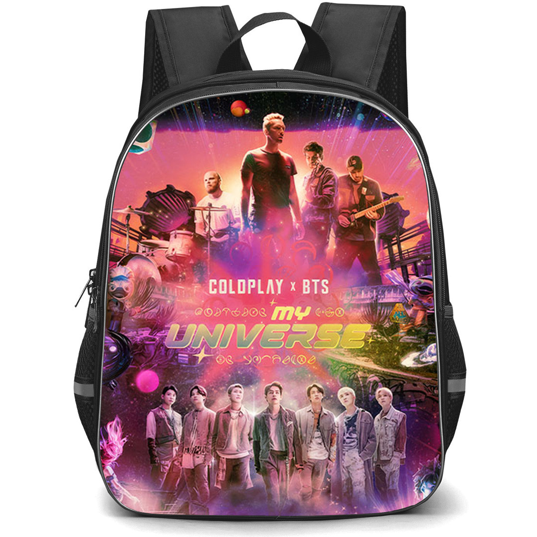 BTS Backpack School Bag StudentPack - BTS Coldplay My Universe Galaxy Poster