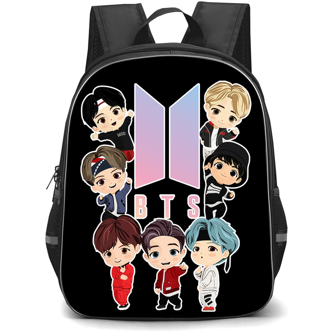 BTS Backpack School Bag StudentPack - BTS Cute Chibi Members Sticker