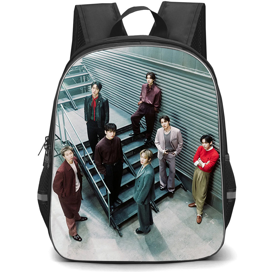 BTS Backpack School Bag StudentPack - BTS GQ Magazine Color Group Poster