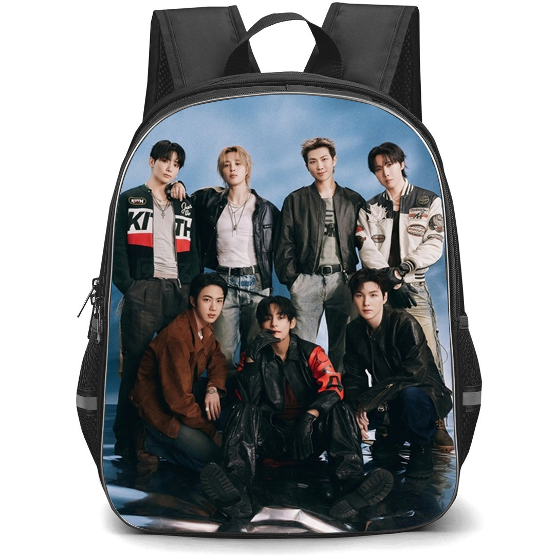 BTS Backpack School Bag StudentPack - BTS GQ Magazine Group Portrait Poster