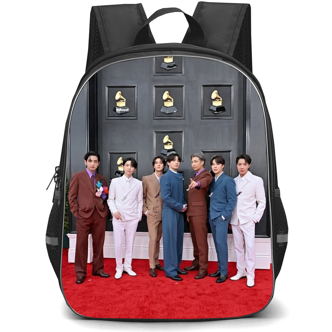 BTS Backpack School Bag StudentPack - BTS At Grammys Music Awards 2022 Poster