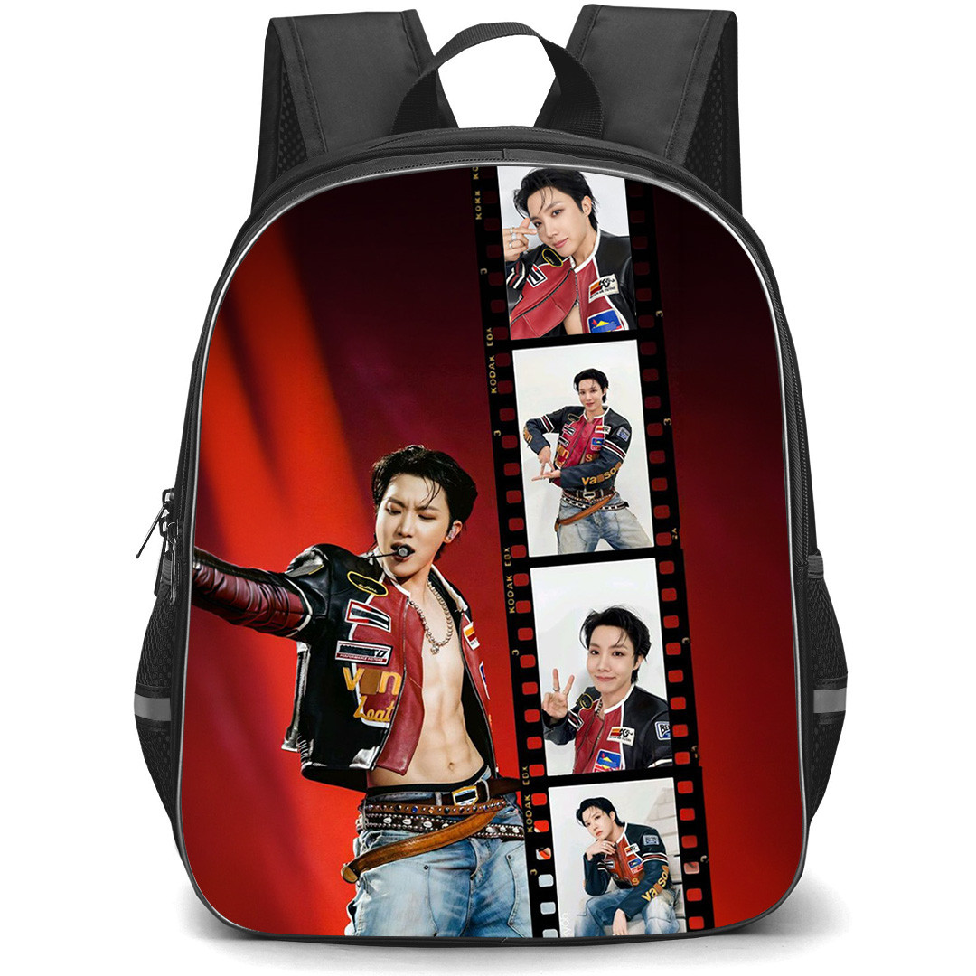 BTS J-Hope Backpack School Bag StudentPack - J-Hope Performs Film Roll Collage Poster