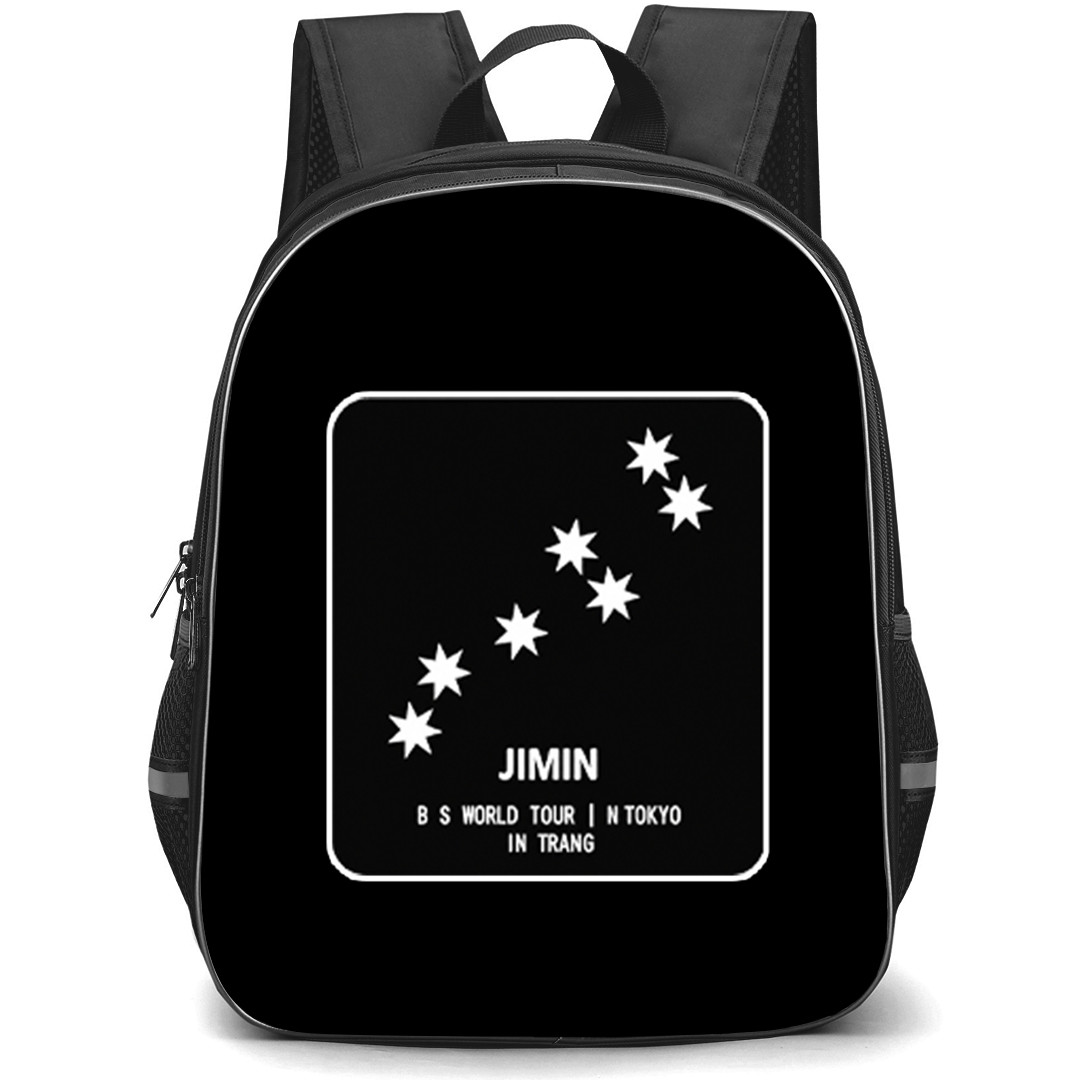BTS JIMIN Backpack School Bag StudentPack - JIMIN World Tour Acrylic Pins Badge Sticker