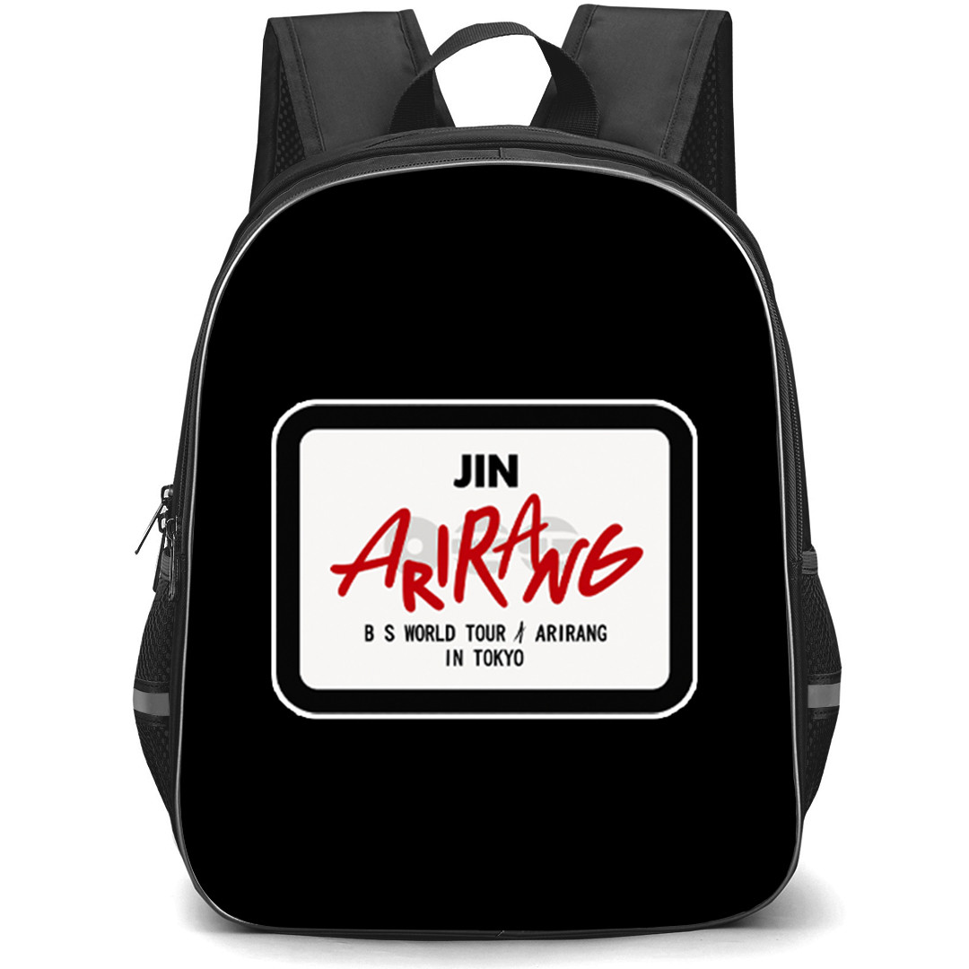 BTS JIN Backpack School Bag StudentPack - JIN World Tour Acrylic Pins Badge Sticker