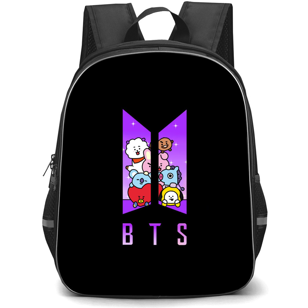 BTS Backpack StudentPack - BTS Logo With BT21 Sign
