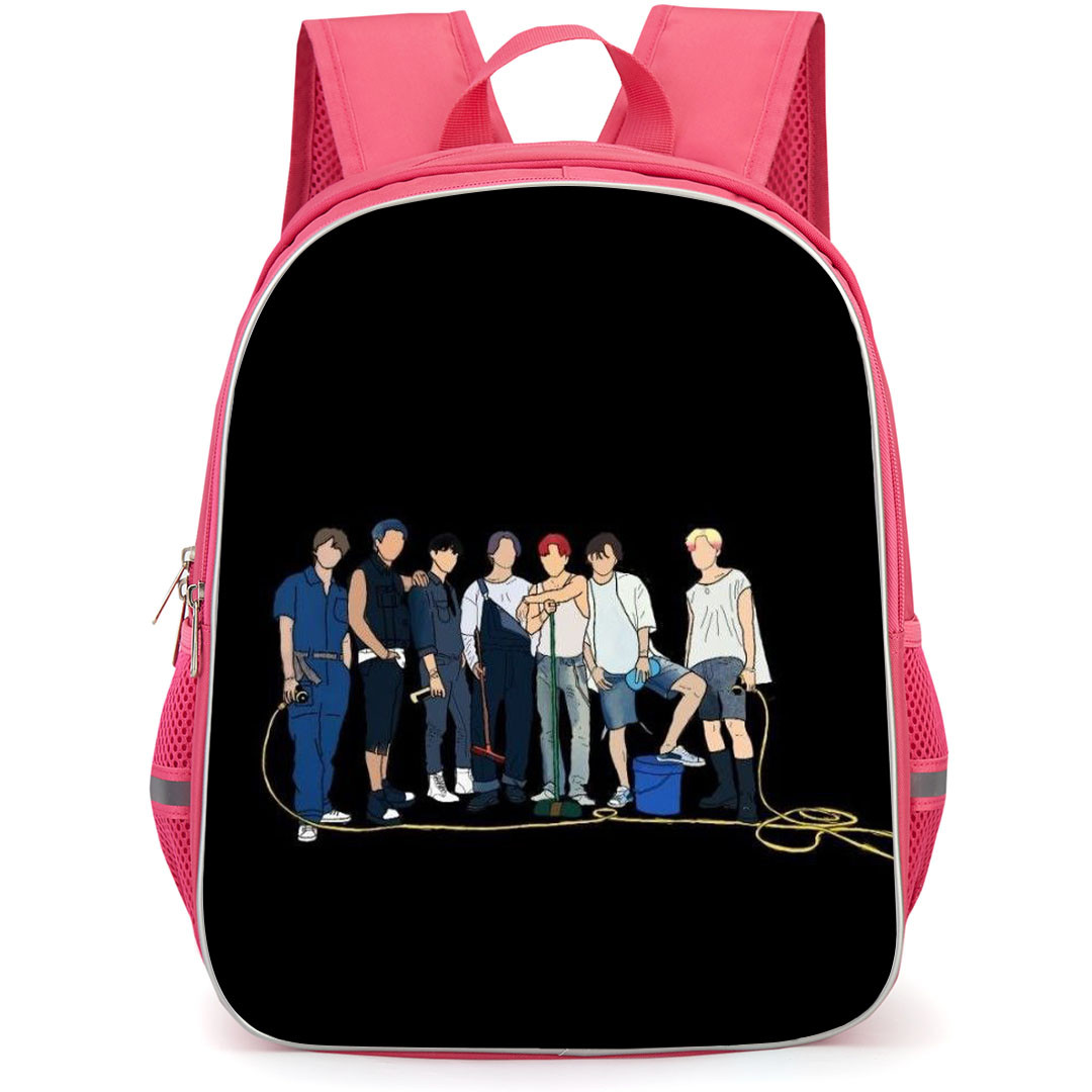 BTS Backpack StudentPack - BTS Army Minimalist Art On Black Background