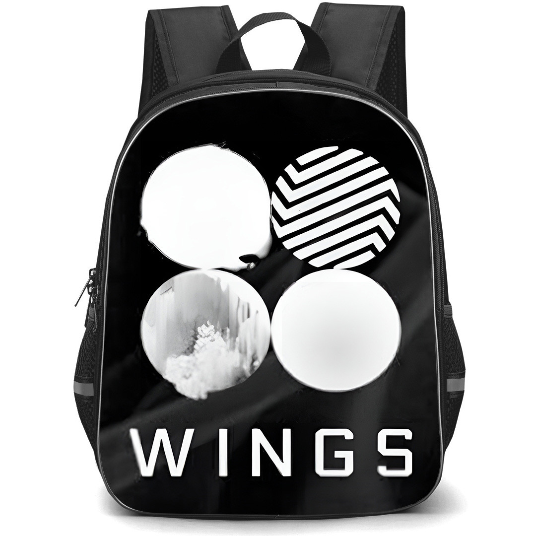 BTS Backpack School Bag StudentPack - BTS Wings Monochrome Album Cover Poster