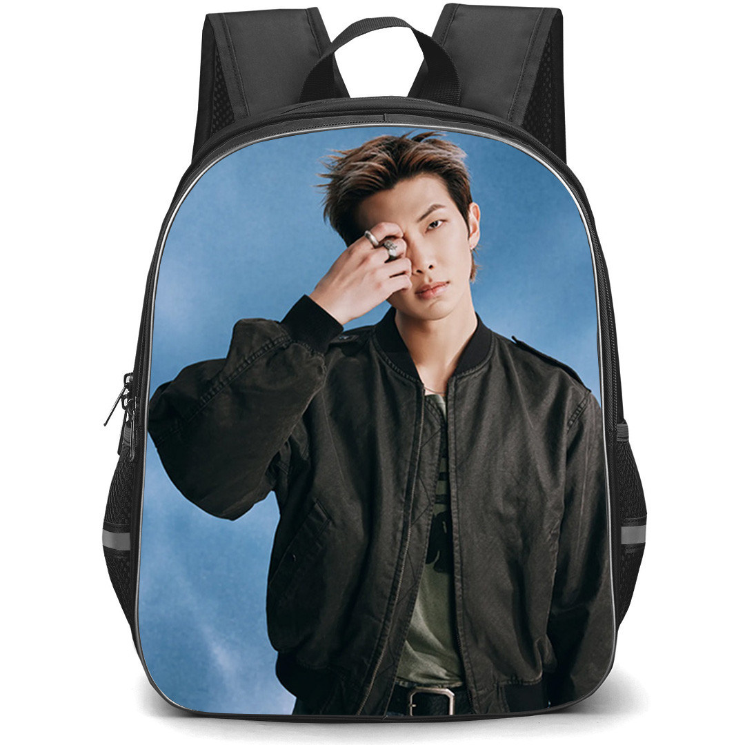 BTS RM Backpack School Bag StudentPack - RM Studio Portrait On Blue Background